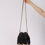 Rare Chanel 1996 Black Caviar Triple CC Mini Bucket Bag 24K GP
