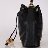 Rare Chanel 1996 Black Caviar Triple CC Mini Bucket Bag 24K GP