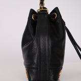 Rare Chanel 1996 Black Caviar Triple CC Mini Bucket Bag 24K GP