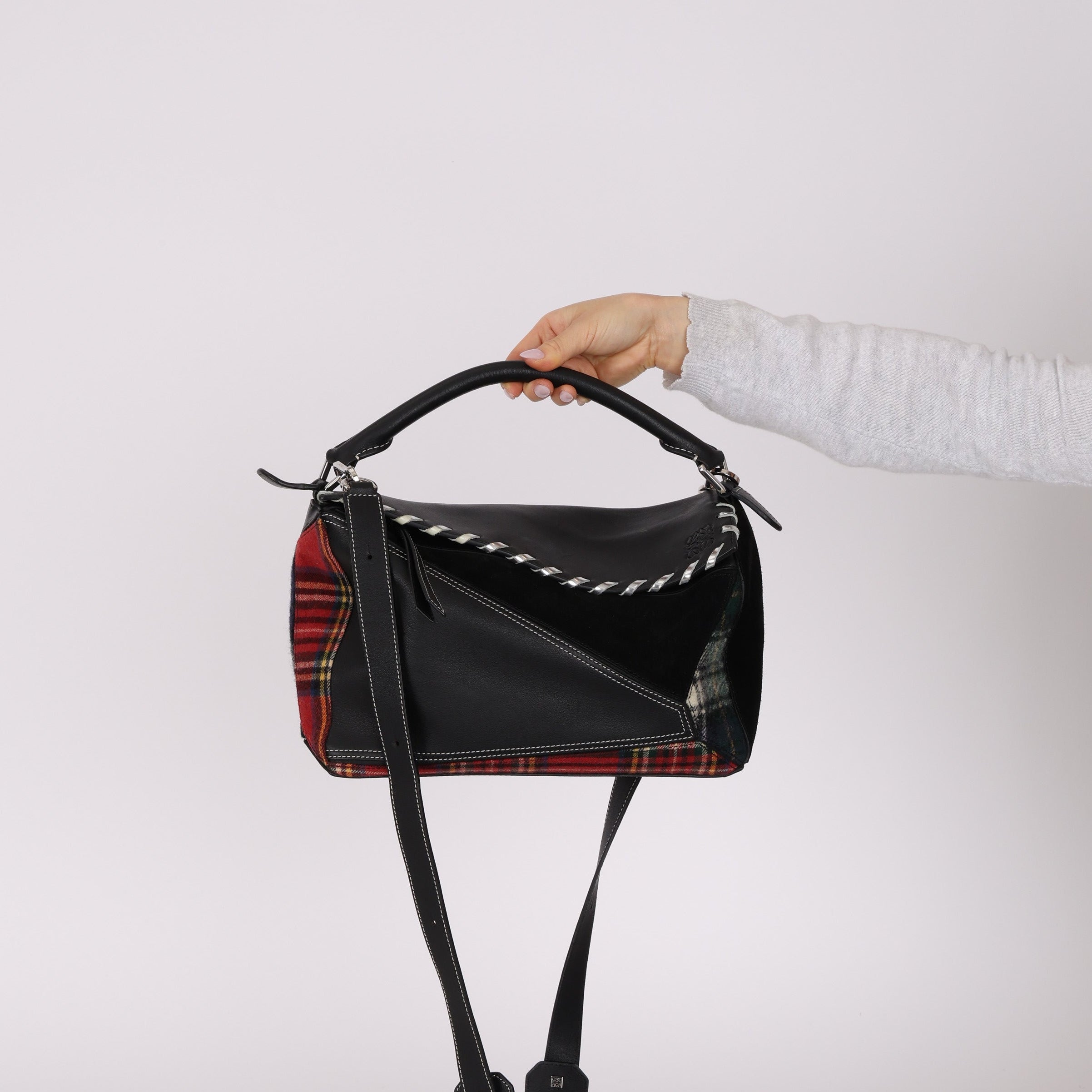 Limited Edition Loewe Plaid Medium Puzzle Bag