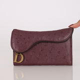 Limited Edition Dior Saddle Long Wallet Purple Ostrich 2000