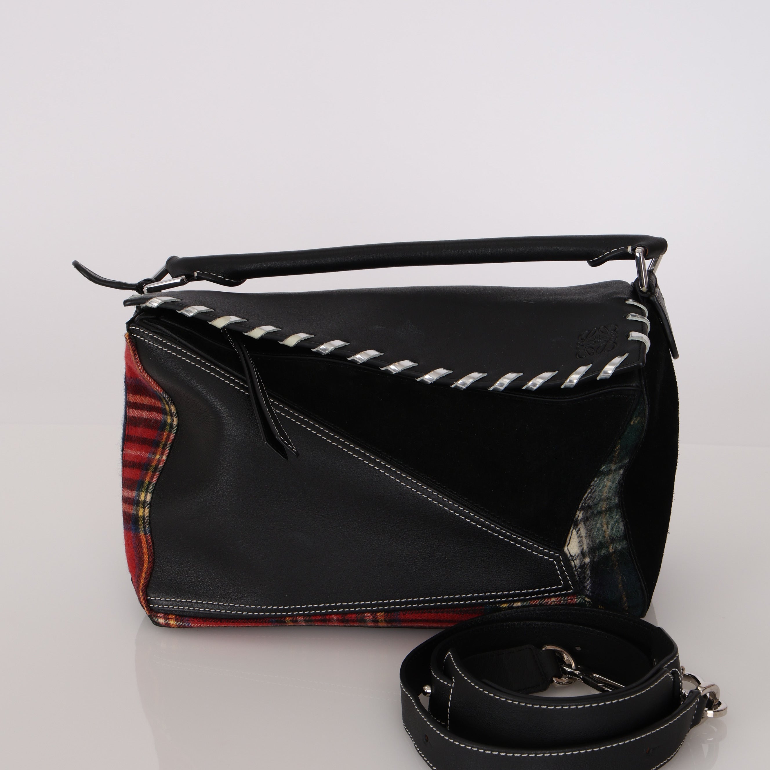 Limited Edition Loewe Plaid Medium Puzzle Bag