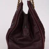 Chanel 2011 Bordeaux Quilted Calfskin Stitch Triptych Small Bowling Bag