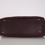 Chanel 2011 Bordeaux Quilted Calfskin Stitch Triptych Small Bowling Bag