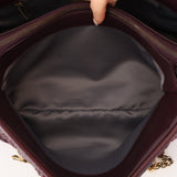 Chanel 2011 Bordeaux Quilted Calfskin Stitch Triptych Small Bowling Bag