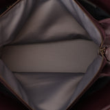 Chanel 2011 Bordeaux Quilted Calfskin Stitch Triptych Small Bowling Bag