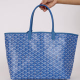 Goyard Goyardine Saint Louis PM Tote Blue Coated Canvas