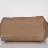 Chanel 1996 Dark Beige Caviar Turnlock Quilted Chain Tote