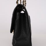 Chanel 1997 Black Caviar Medium Classic Double Flap Bag 24K GP