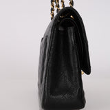 Chanel 1997 Black Caviar Medium Classic Double Flap Bag 24K GP
