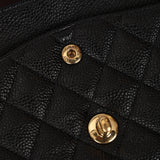 Chanel 1997 Black Caviar Medium Classic Double Flap Bag 24K GP