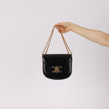 Celine Shiny Calfskin Besace Clea Chain Triomphe