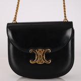 Celine Shiny Calfskin Besace Clea Chain Triomphe