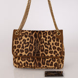 Saint Laurent Medium Niki Shoulder Bag Leopard Print Fur