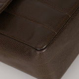 Chanel 1994 Chocolate Caviar Vertical Quilt Jumbo Single Flap 24K GP