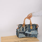Limited Edition Louis Vuitton 2007 Monogram Denim Patchwork Speedy