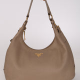 Prada Beige Leather Vitello Hobo