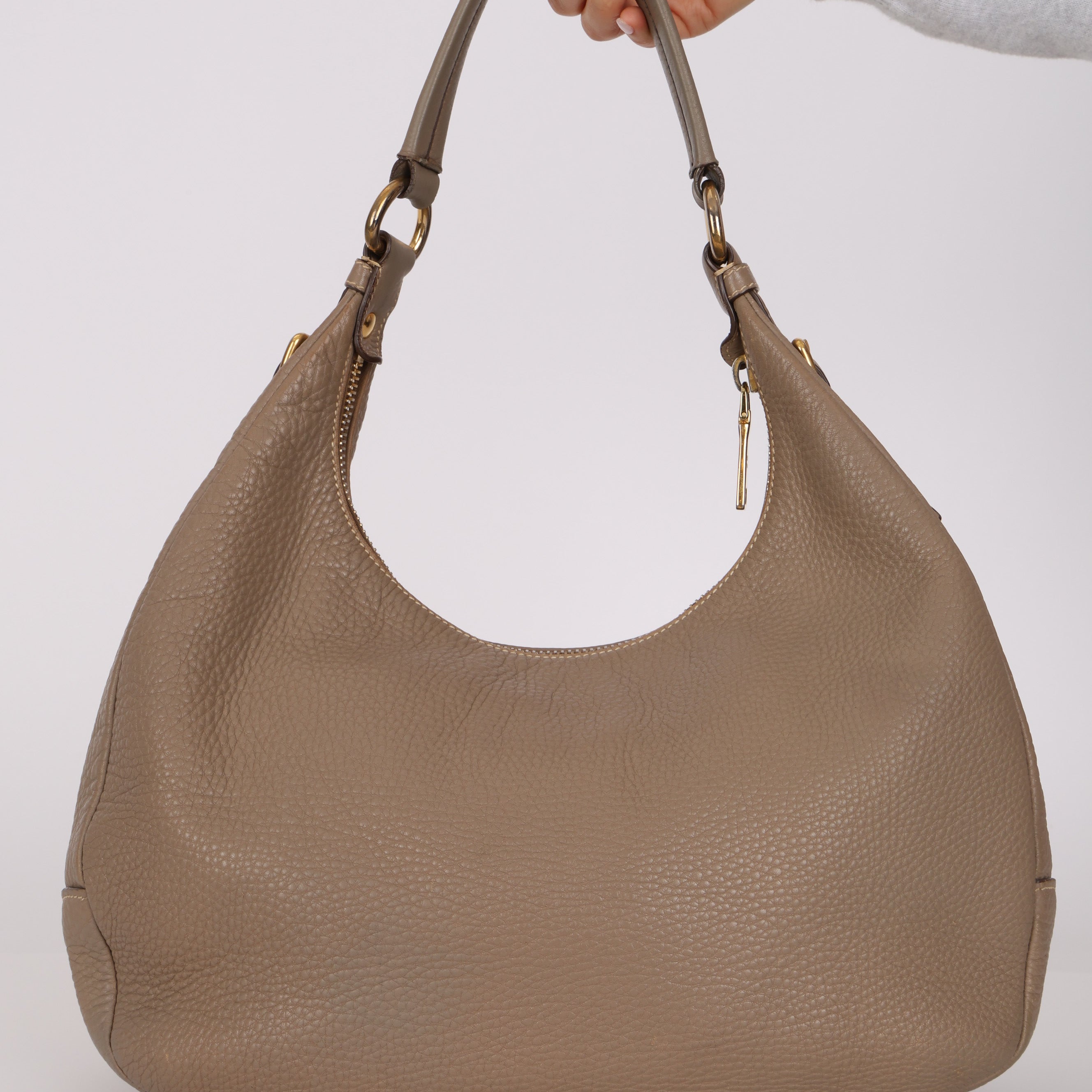 Prada Beige Leather Vitello Hobo