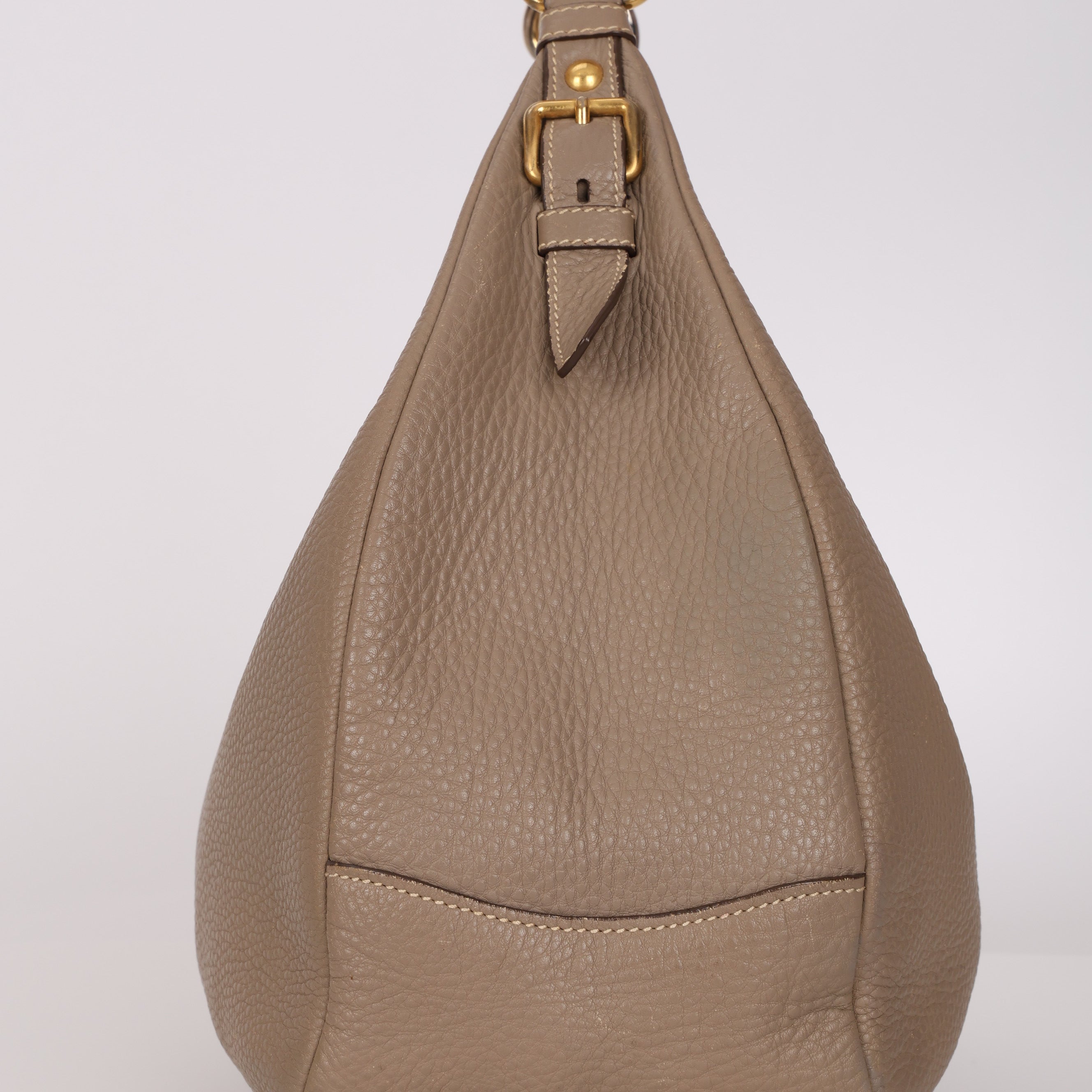 Prada Beige Leather Vitello Hobo
