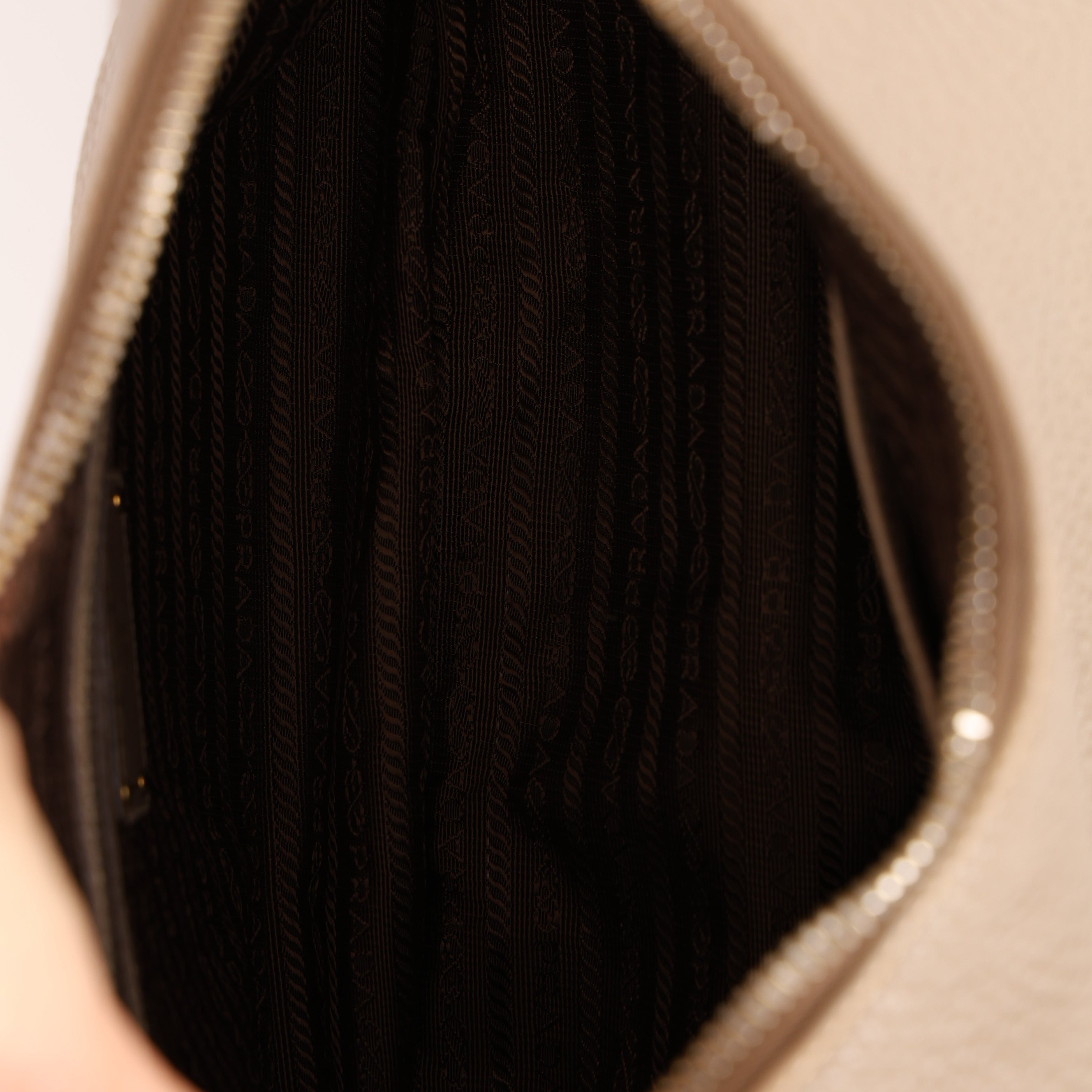 Prada Beige Leather Vitello Hobo