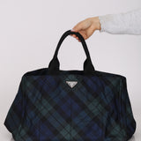 Prada Plaid Nylon Canapa Tote