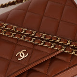 Chanel 2023 Toffee Brown Caviar Wallet on Chain GHW