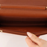 Chanel 2023 Toffee Brown Caviar Wallet on Chain GHW