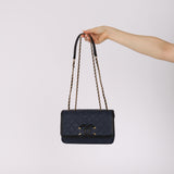 Chanel 2018 Navy Caviar Small CC Filigree Flap Bag
