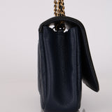 Chanel 2018 Navy Caviar Small CC Filigree Flap Bag