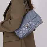 Chanel 2014 Deep Periwinkle Crinkle Calfskin Base Bag