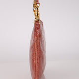 Miu Miu Peach Vernice Croc Embossed Shoulder Bag