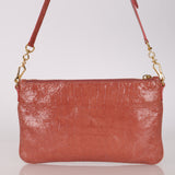 Miu Miu Peach Vernice Croc Embossed Shoulder Bag