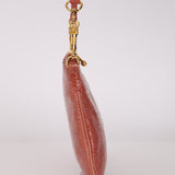 Miu Miu Peach Vernice Croc Embossed Shoulder Bag