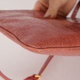 Miu Miu Peach Vernice Croc Embossed Shoulder Bag