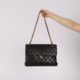 Rare Chanel 1996 Lambskin Medium Double Sided Single Flap Bag 24K GP
