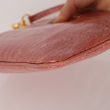 Miu Miu Peach Vernice Croc Embossed Shoulder Bag