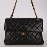 Rare Chanel 1996 Lambskin Medium Double Sided Single Flap Bag 24K GP