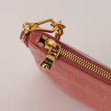 Miu Miu Peach Vernice Croc Embossed Shoulder Bag