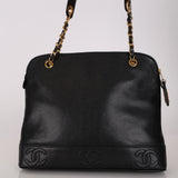 Chanel 1996 Caviar Quilted Triple CC Zip Tote 24K GP
