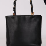 Prada Black Nappa Lambskin Buckle Shopper Tote