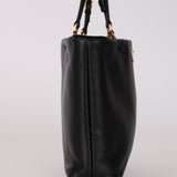 Prada Black Nappa Lambskin Buckle Shopper Tote
