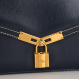 Hermès Kelly Cadena Lock Shoulder Bag Bleu Indigo Box 1979 GHW