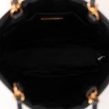 Prada Black Nappa Lambskin Buckle Shopper Tote