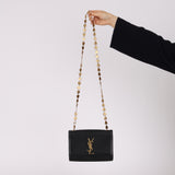 Limited Edition Saint Laurent Black Kahala Heart Chain Kate Shoulder Bag