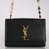 Limited Edition Saint Laurent Black Kahala Heart Chain Kate Shoulder Bag