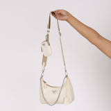 Prada Re-Edition Shoulder Bag White Nylon 2005