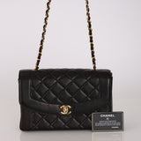 Chanel 1996 Lambskin Medium Diana Flap Bag 24K GP