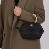 Chanel 2021 Lambskin Pearl Crown Clutch