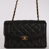 Chanel 1996 Lambskin Medium Diana Flap Bag 24K GP