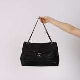 Chanel 2011 Black Calfskin Jumbo Flap Bag